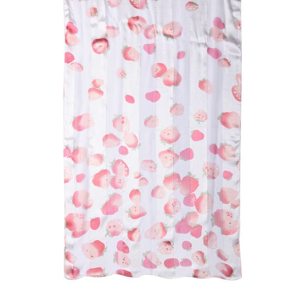 LA MAREY: Bedruckter Schal aus 100 % Maulbeerseide, Erdbeermuster, inkl. Geschenkbox, Weiß-Rot  image number 4