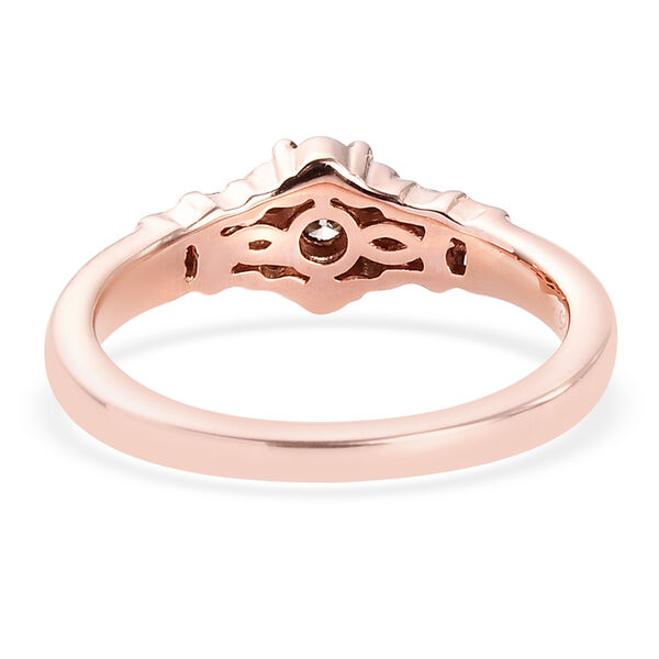 Nat&uuml;rlicher Champagner Diamant Ring 925 Silber Ros&eacute;gold Vermeil image number 5