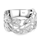 Weißer Diamant-Ring, 925 Silber platiniert, (Größe 21.00)