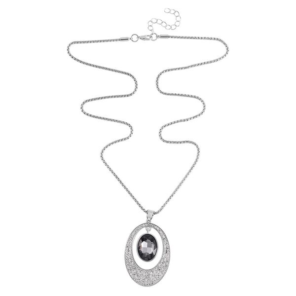 Grauer Kristall, Weißer Kristall Halskette ca. 60 cm image number 4