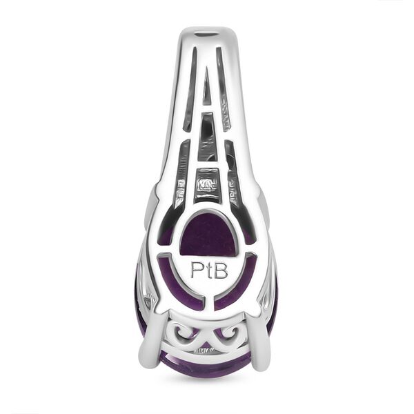 Afrikanischer Amethyst, Wei&szlig;er Zirkon Anh&auml;nger Messing ca. 2.60 ct image number 4