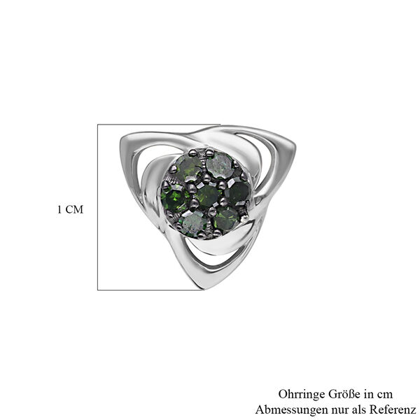 Gr&uuml;ne Diamant Ohrstecker, 925 Silber platiniert ca. 0,25 ct image number 4
