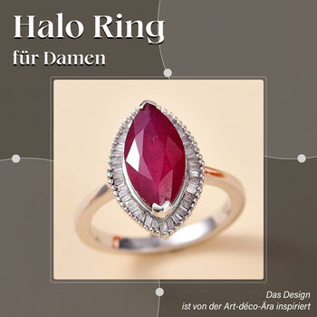 Afrikanischer Rubin und Diamant-Ring - 4,20 ct.