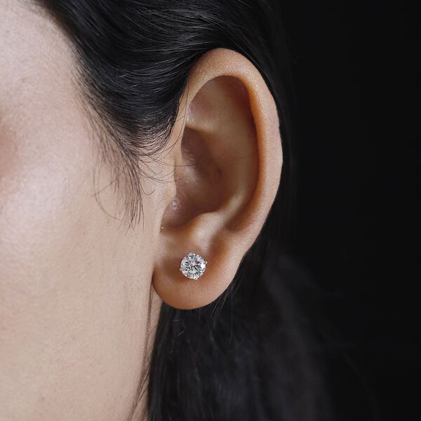 J Francis gefertigt mit SWAROVSKI- Swarovski Zirkonia Ohrringe, 925 Silber vergoldet image number 3