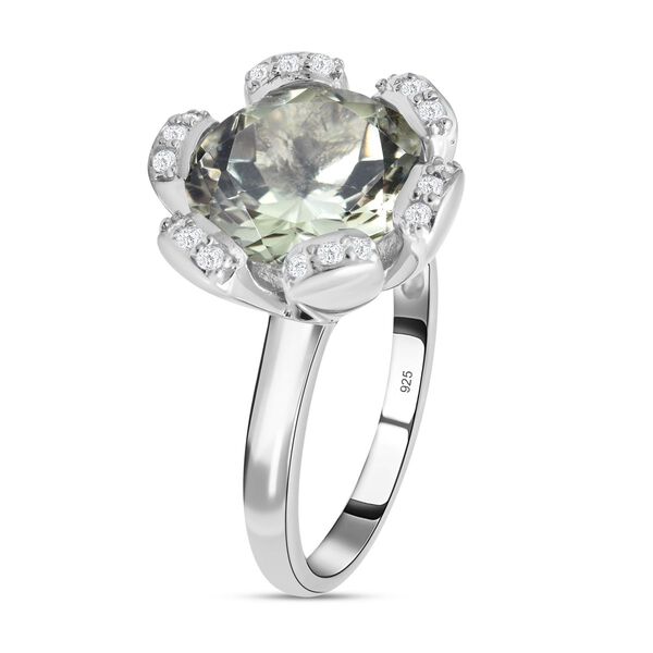 Prasiolith und Zirkon-Ring - 6,04 ct. image number 3