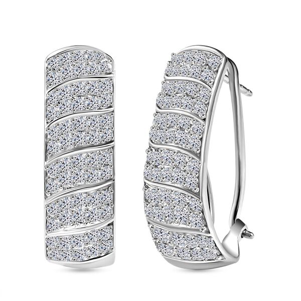 LUXURIANT SGL zertifizierte SI-GH Labor Diamant Ohrringe, 925 Silber rhodiniert - 2 ct. image number 0