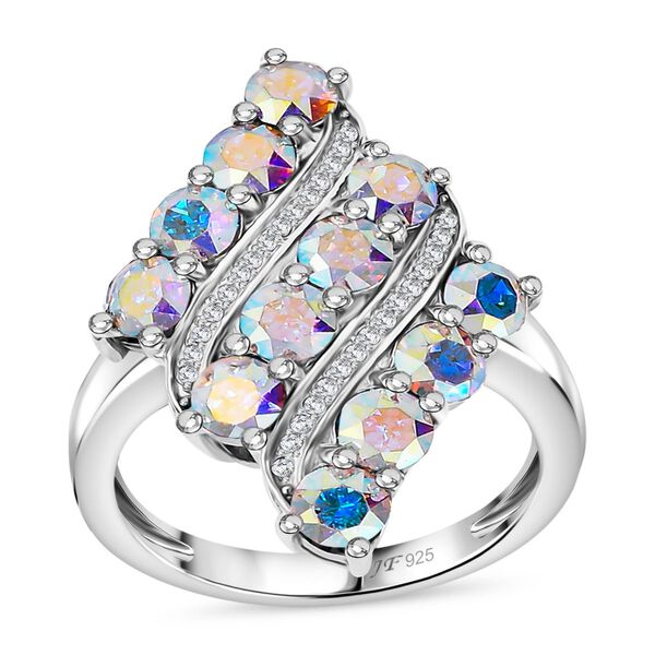 J Francis gefertigt mit SWAROVSKI- AB und weißer Swarovski Kristall Ring image number 4