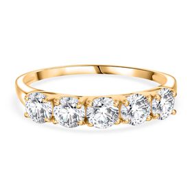 Moissanit Ring 925 Silber Gelbgold Vermeil (Größe 17.00) ca. 1,20 ct