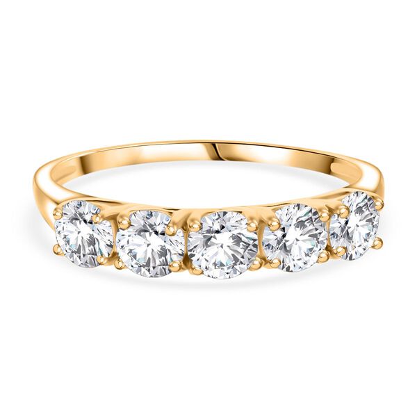 Moissanit Ring, 925 Silber Gelbgold Vermeil - 1,20 ct. image number 0