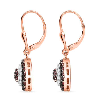 D'Joy AA Padparadscha Saphir und Zirkon Ohrringe - 1,16 ct.