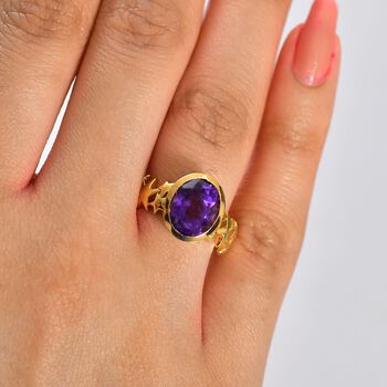 Afrikanischer Amethyst Ring Messing (Gr&ouml;&szlig;e 20.00) ca. 3,24 ct