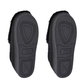 Kuschelige, warme Kunstfell Hausschuhe mit gepolsterter Sohle, Gr&ouml;&szlig;e 36-37, Schwarz