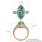 Pfau Triplett Quarz und Zirkon Ring 925 Silber vergoldet image number 6