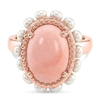 D'Joy AA Rosa Opal und S&uuml;&szlig;wasser Perle Ring