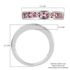 Rosa Turmalin und Zirkon Band Ring 925 Silber Platin-Überzug image number 6