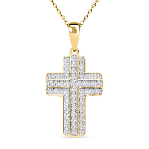 Diamant Kreuz Anhänger mit 45cm Kette - 0,33 ct. image number 0