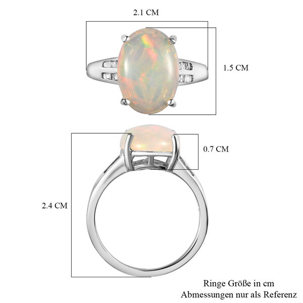AAA natürlicher, äthiopischer Welo Opal und Diamant-Ring - 3,46 ct. image number 7