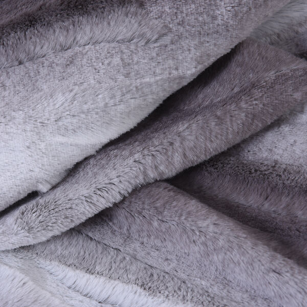 SERENITY NIGHT: Elektrisch beheizbare Kunstpelzdecke aus weichem, kuscheligem Plüsch, 2-lagig, Streifenmuster, Weiß image number 6