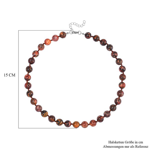 Leopard Jaspis Halskette ca. 45 cm Reiner Edelstahl ca. 230,55 ct. image number 4