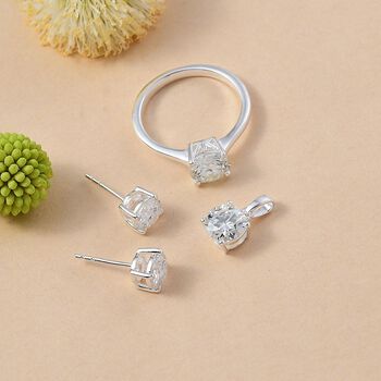 EINMALIGES ANGEBOT - Moissanit Schmuckset 925 Silber ca. 3.80 ct