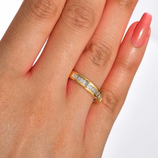 LUXURIANT VS-EF Labor Diamant Ring, 925 Silber 750 Gelbgold Vermeil - 0,50 ct. image number 3