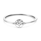 LUSTRO STELLA - österreichischer weißer Kristall-Armreif, 19 cm lang, Messing ca. 0,49 ct