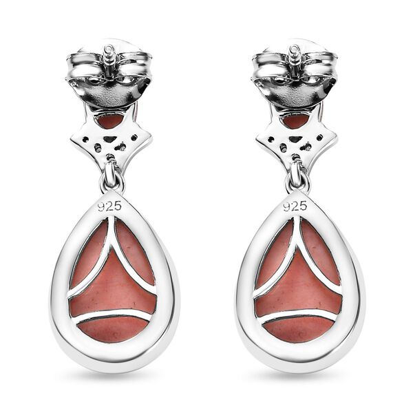 AA Oregon Sunrise Pfirsich Opal und Zirkon Ohrringe - 5,19 ct. image number 4