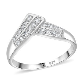 Lustro Stella Wei&szlig;er Zirkonia Ring 925 Silber rhodiniert (Gr&ouml;&szlig;e 17.00)