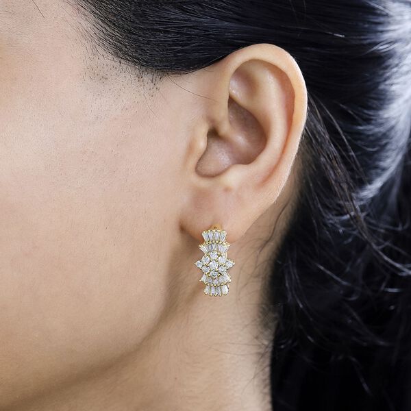 Moissanit Ballerina Creolen, 925 Silber mit 750 Gelbgold Vermeil - 1,93 ct. image number 9