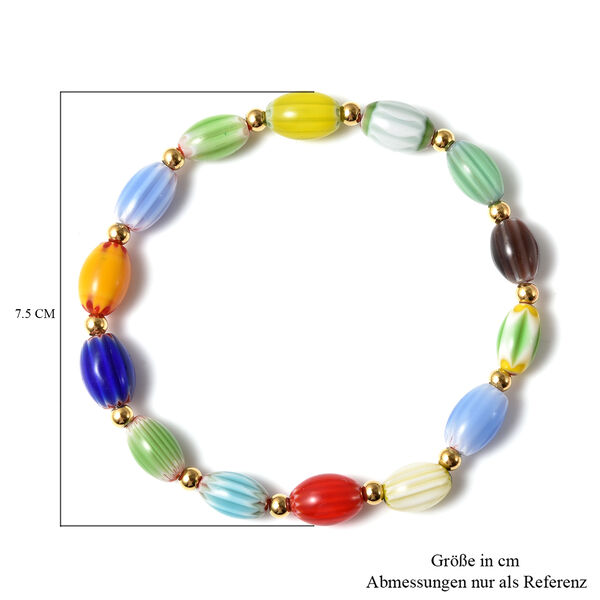 Murano Glas Stil Armband ca. 19 cm Edelstahl image number 3