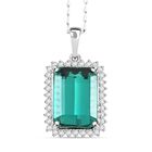 Rhapsody AAAA Pirineu Lagoon Tourmaline, Weißer Diamant Schmuckset 950 Platin ca. 8,15 ct.