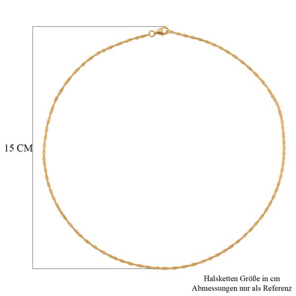 Singapur 925 Silber vergoldet Kette ca. 45 cm image number 6