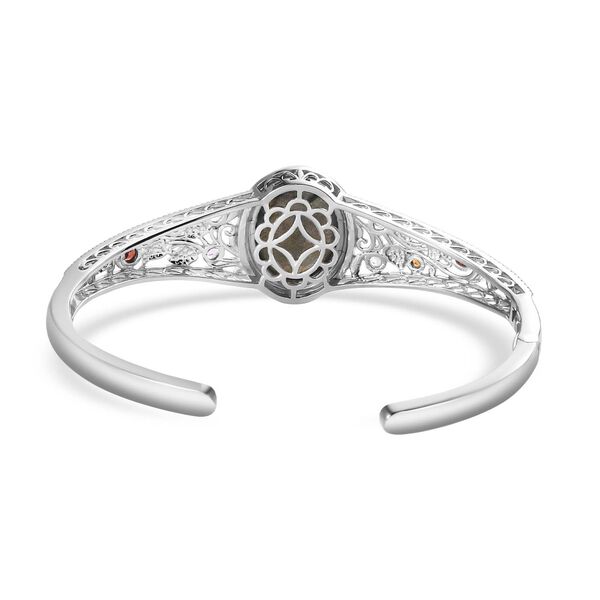 Labradorit, mehrfarbiger Edelstein in Fr&uuml;hlingsfarben Armreif ca. 19 cm Messing  ca. 18.27 ct image number 5