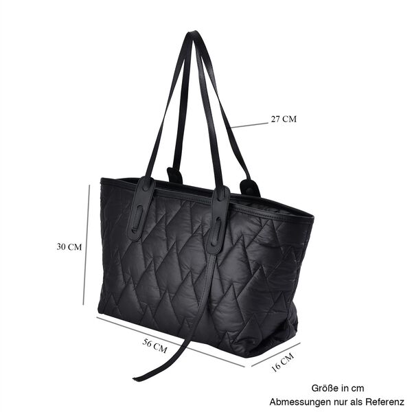 Stilvolle gesteppte geräumige - Tote Tasche, wasserabweisend, 56x30x16cm, Schwarz image number 7