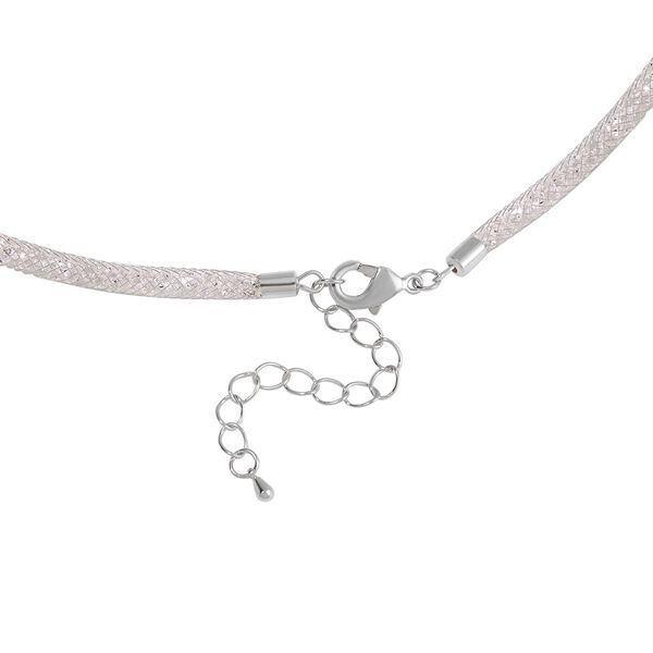 Wei&szlig;er Kristall Halskette ca. 75 cm Reines Messing image number 4