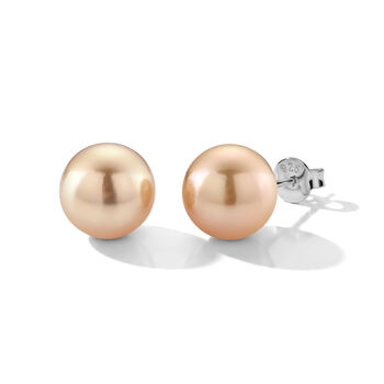 AAAA Goldene S&uuml;dsee Perle (11-12 mm) Ohrringe 750 Gold