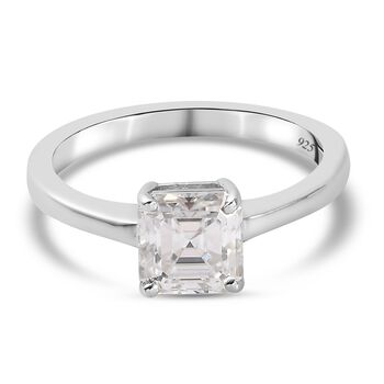 Moissanit Solit&auml;r Ring 925 Silber platiniert (Gr&ouml;&szlig;e 17.00) ca. 1,44 ct