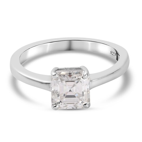 Moissanit Solit&auml;r Ring 925 Silber Platin-&Uuml;berzug image number 0
