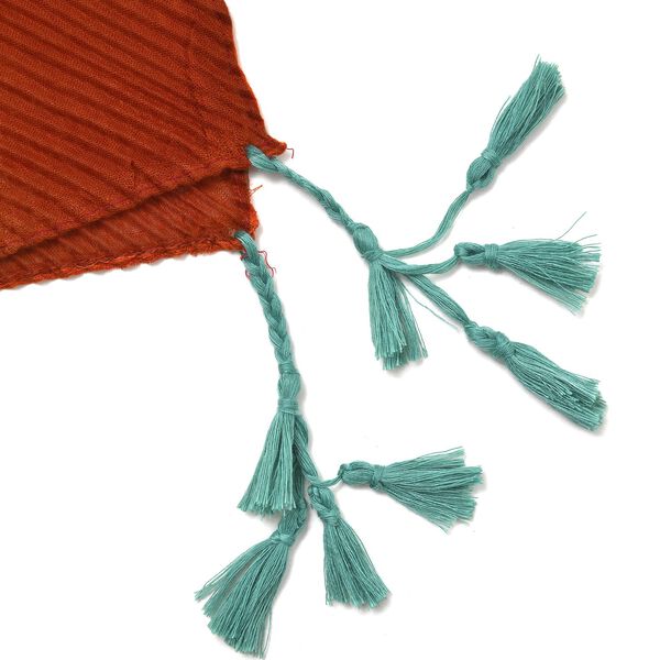 Plissee Schal mit Quasten und Farbverlauf, 180x90cm, gelb image number 3