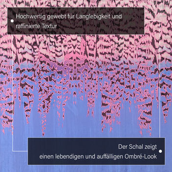 LA MAREY - 100% Maulbeeren-Seidenschal, Chiffon, 110x180cm, Rosa-blau