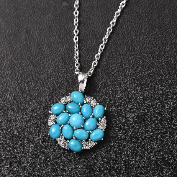 Türkisfarbener Wirbel AA Sleeping Beauty Türkis Schmuckset 925 Silber rhodiniert (10-15 Werktage Lieferzeit) ca. 2.46 ct image number 2