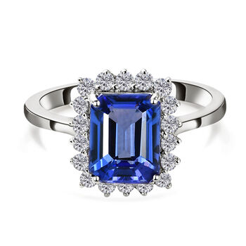 RHAPSODY AAAA Tansanit und Diamant-Ring, VS2 E-F, 950 Platin (Gr&ouml;&szlig;e 19.00) ca. 3,04 ct