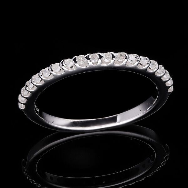 Weißer Diamant Ring, 925 Silber platiniert, (Größe 17.00) ca. 0.25 ct image number 2