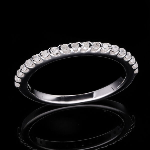 Weißer Diamant Ring, 925 Silber platiniert, (Größe 17.00) ca. 0.25 ct image number 1
