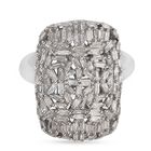 Diamant Cluster Ring 925 Silber platiniert (Größe 18.00) ca. 1,00 ct