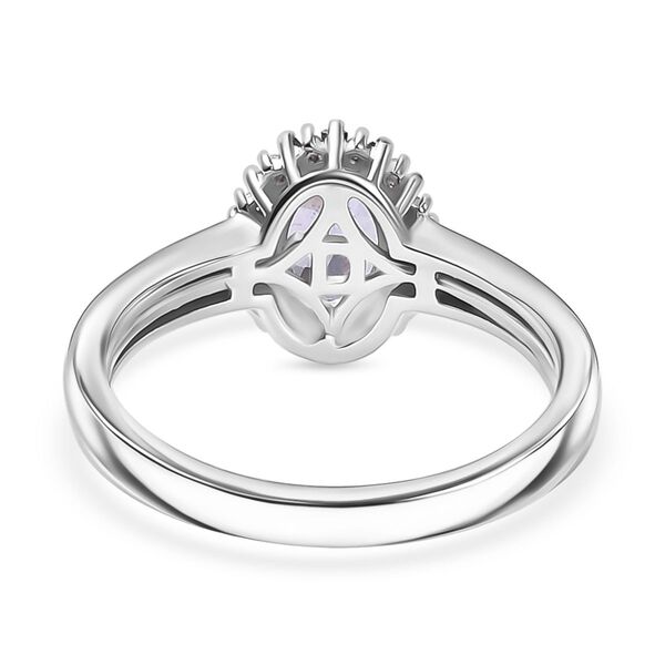 D'Joy Tansanit, Weißer Zirkon Ring 925 Silber rhodiniert (Größe 18.00) ca. 0,88 ct image number 5