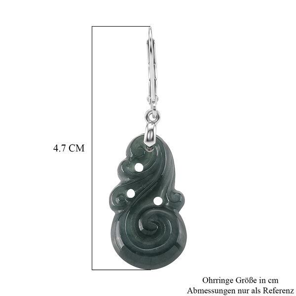 D'Joy Nat&uuml;rlicher Olmek Jadeit Ohrringe 925 Silber Rhodiniert ca. 10,00 ct. image number 5