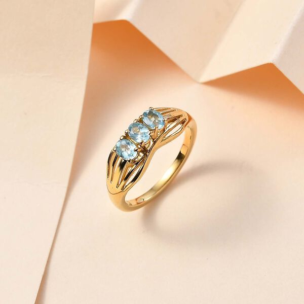 Blauer Apatit-Ring - 0,55 ct. image number 2