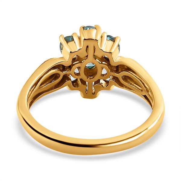 Kambodschanischer blauer Zirkon-Cluster-Ring - 1,96 ct. image number 5