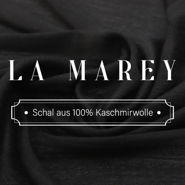 LA MAREY luxuriöser und weicher Schal aus 100% Kaschmirwolle, 70x195 cm, Schwarz image number 1